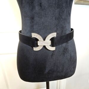 H&M Rhinestone‎ Sleek Black Belt size small